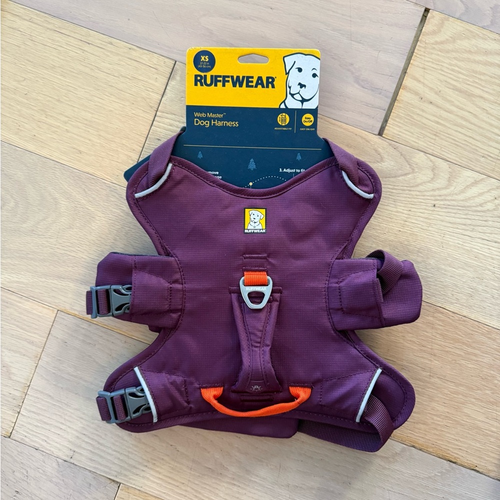 RuffWear Purple Dog Harness with Orange Accents